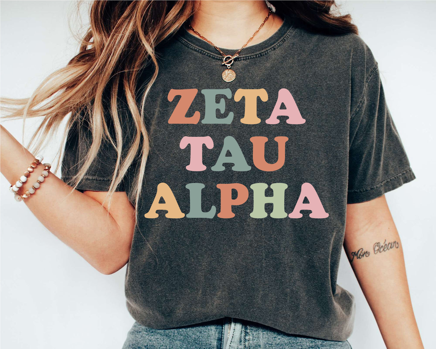 Zeta Tau Alpha Bright and Proud Sorority T-shirt _ 439g