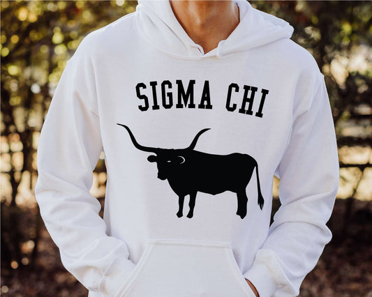 Sigma Chi Long Horn Fraternity Hoodie _ 1546g