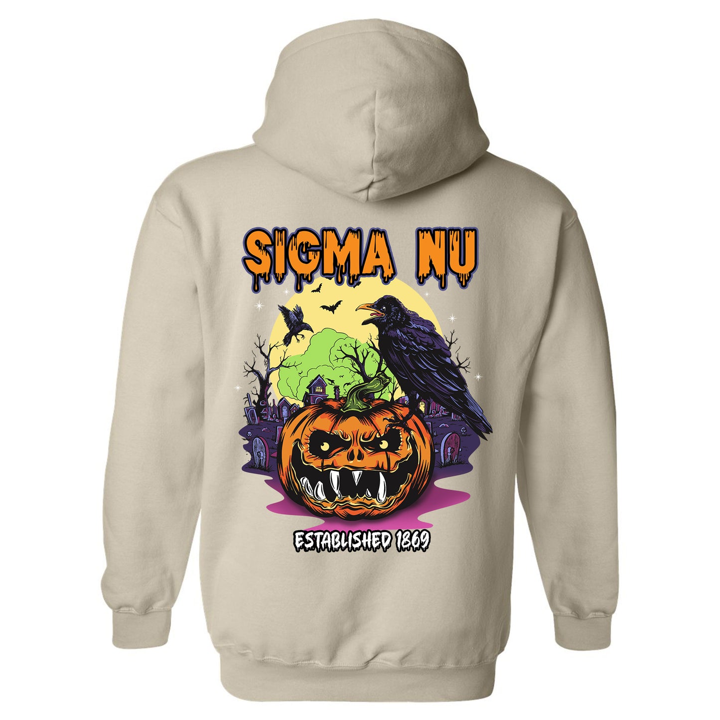 Sigma Nu Halloween Bats Fraternity Hoodie _ 36275g