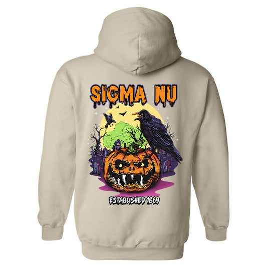 Sigma Nu Halloween Bats Fraternity Hoodie _ 36275g