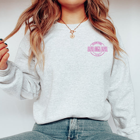 Alpha Sigma Alpha Stamped Sorority Sweatshirt _ 39117g