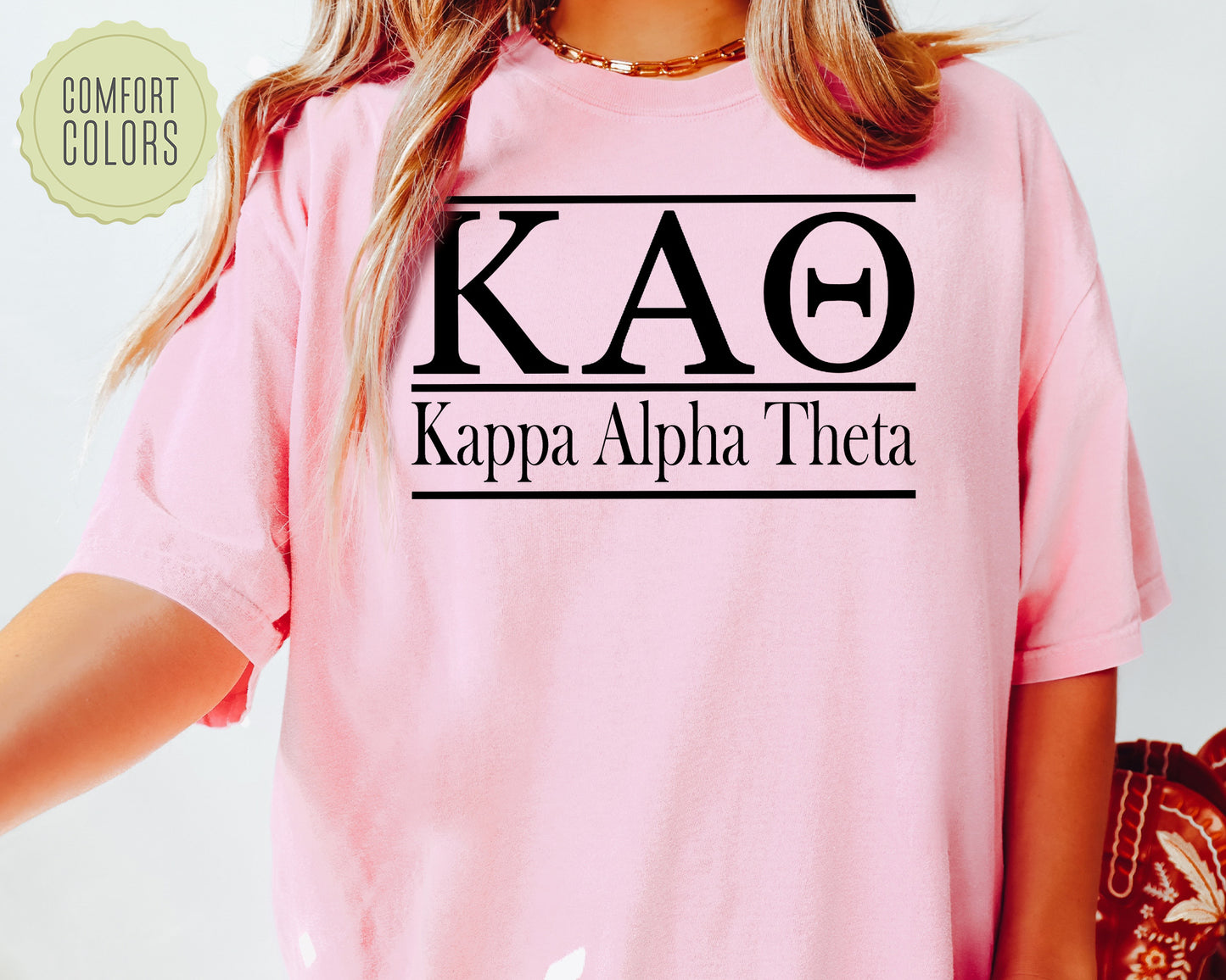 Kappa Alpha Theta Bold Statement Comfort Colors Sorority T-shirt _ 299g