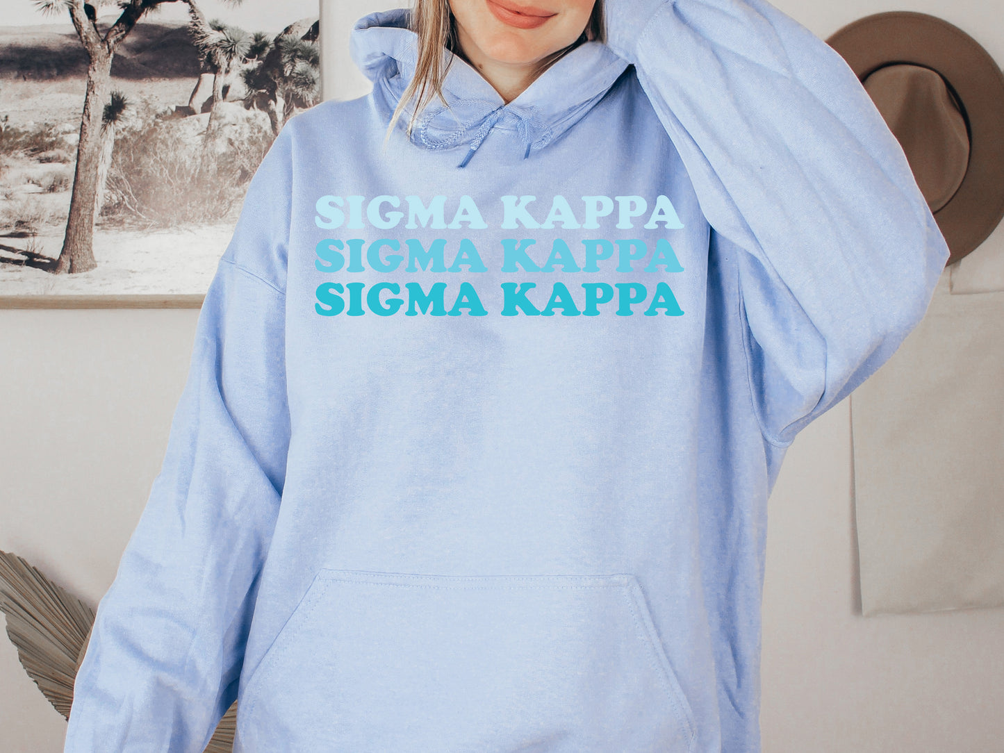 Sigma Kappa Touch of Blue Sorority Hoodie _ 2599g