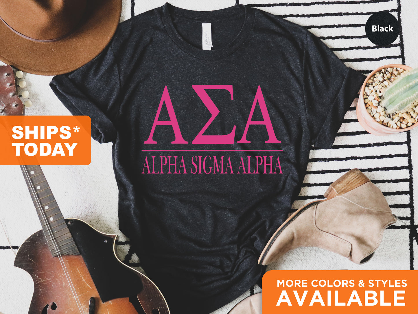 Alpha Sigma Alpha Loud Letters Sorority T-shirt _ 472g