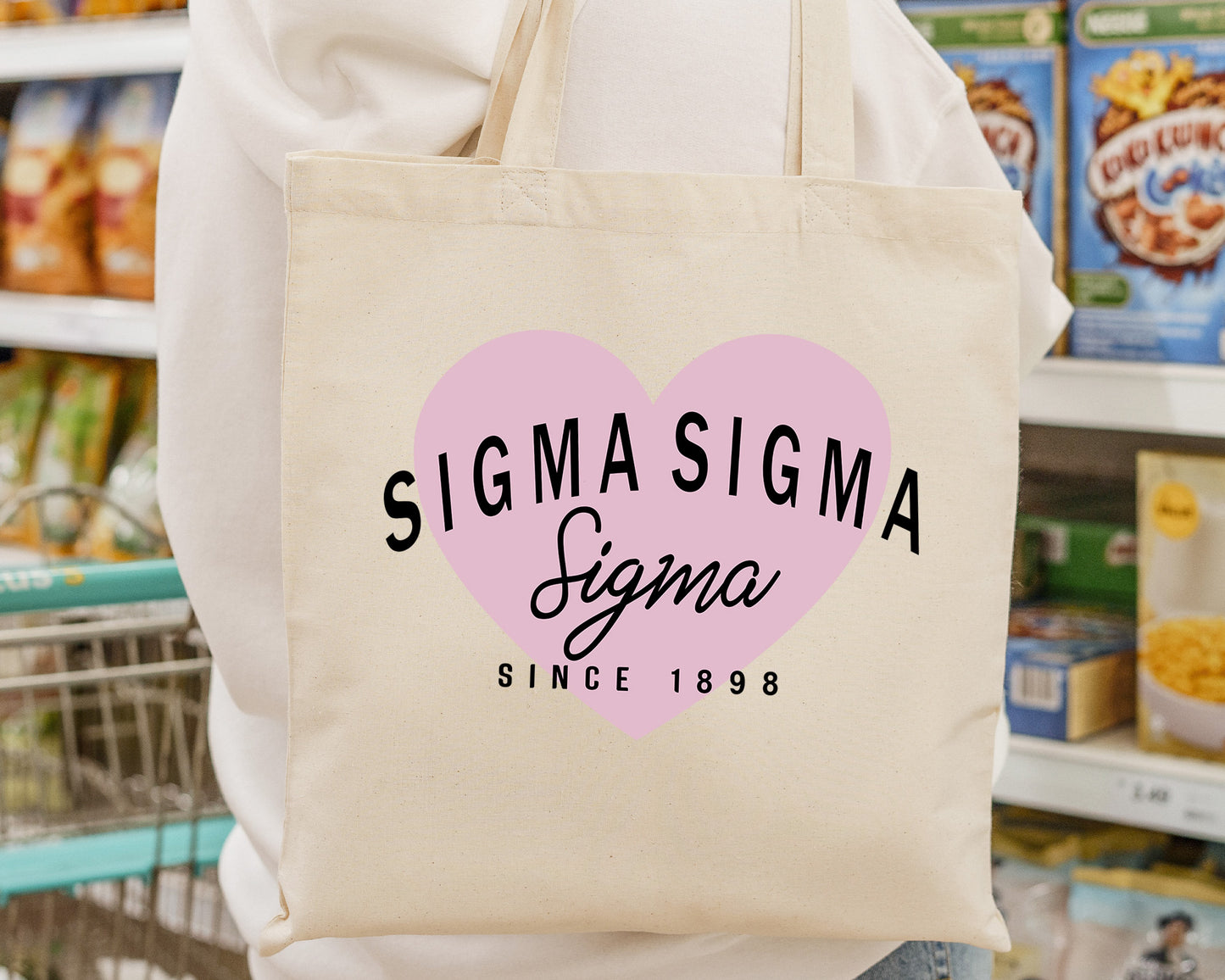 Sigma Sigma Sigma Pretty in Pink Sorority Tote Bag _ 34305g