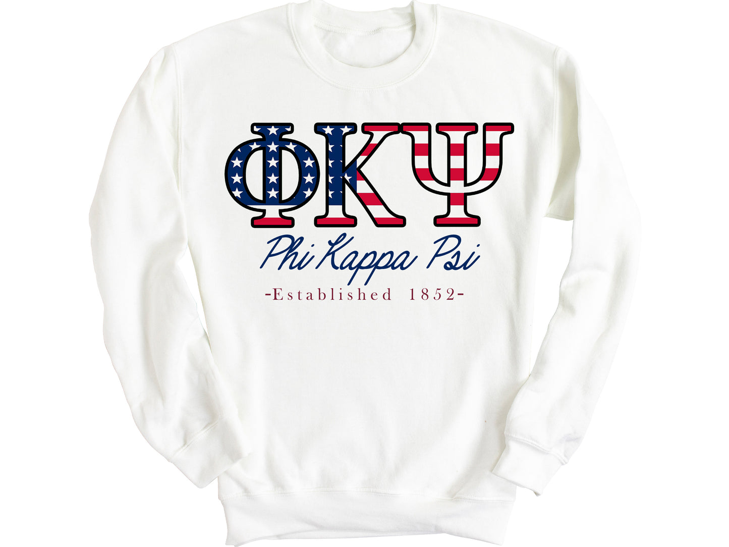 Phi Kappa Psi American Flag Letters Fraternity Sweatshirt _ 1170g