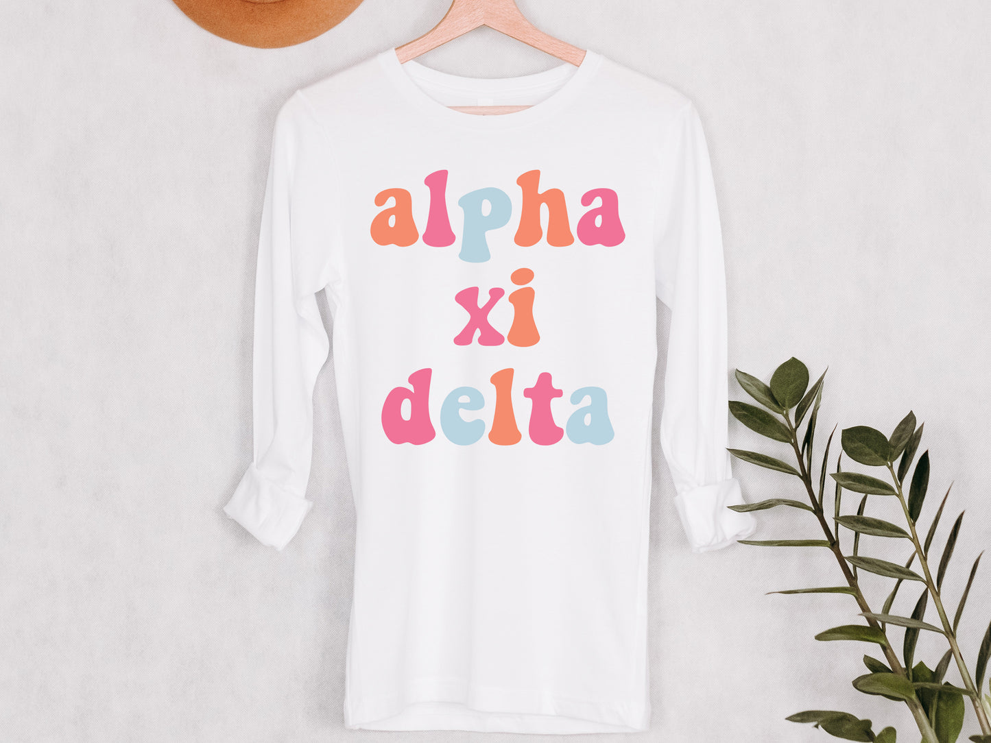 Alpha Xi Delta Vividly Vibrant Sorority Long Sleeve T-shirt _ 3157g