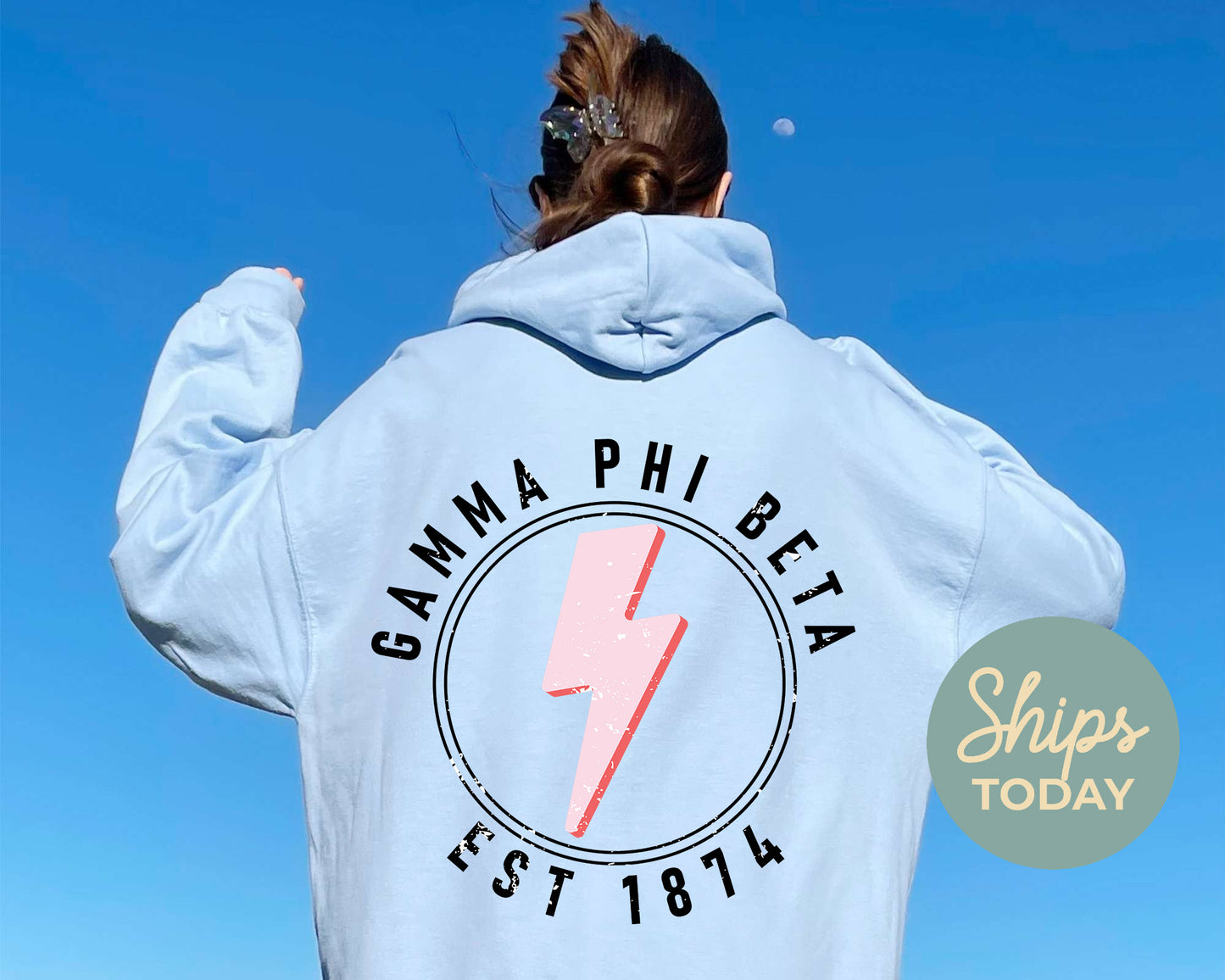 Gamma Phi Beta Pinkish Strike Sorority Hoodie _ 33116g