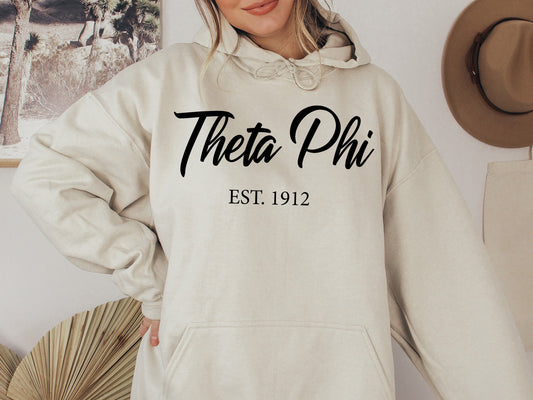 Theta Phi Alpha Black Flowy Sorority Hoodie _ 101g