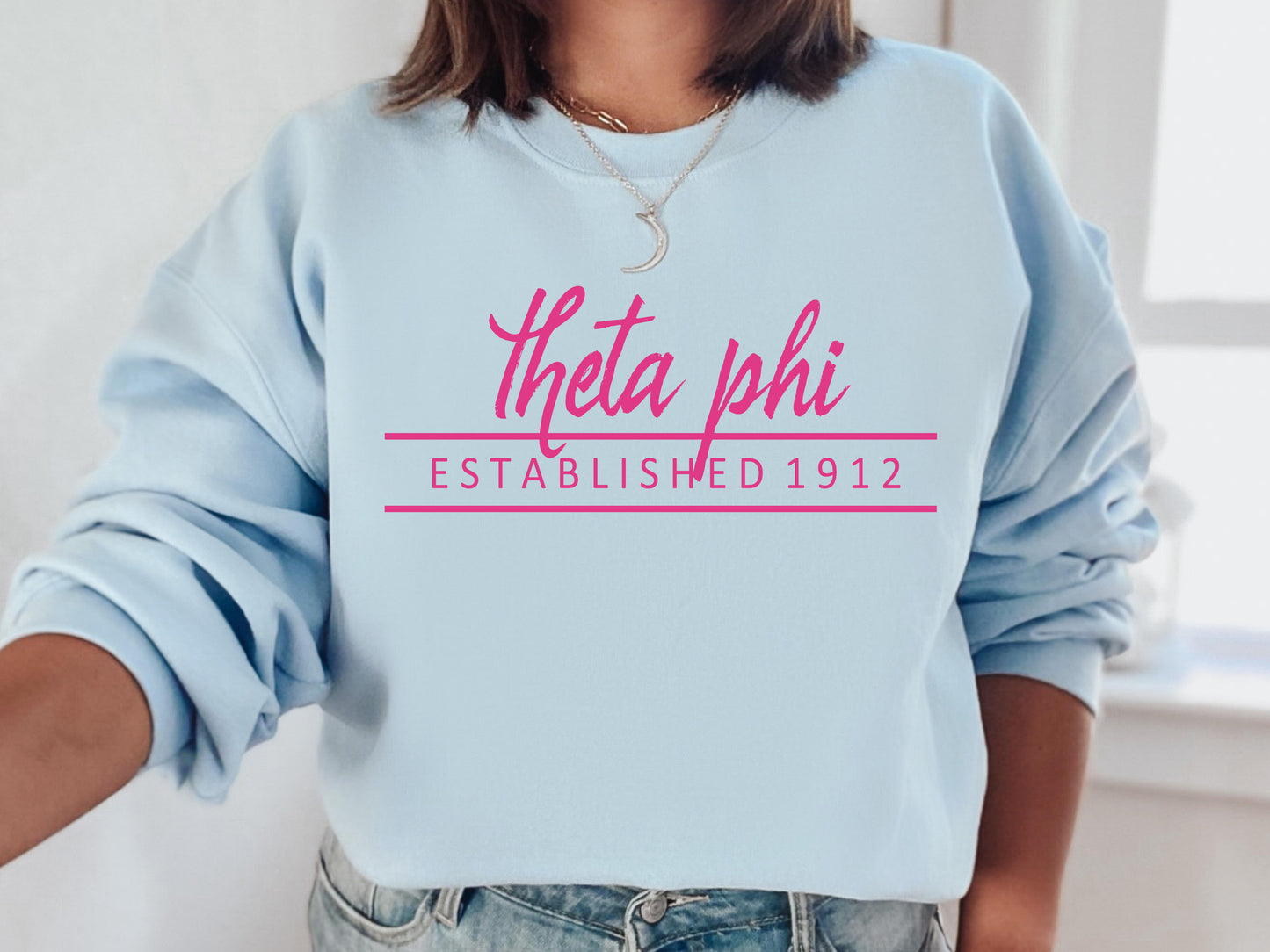Theta Phi Alpha All Pink Sorority Sweatshirt _  776g