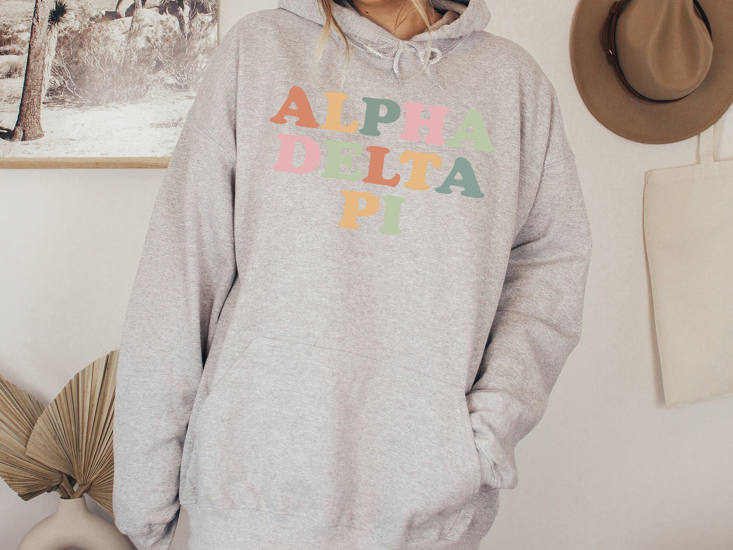 Alpha Delta Pi Bright and Proud Sorority Hoodie _ 415g