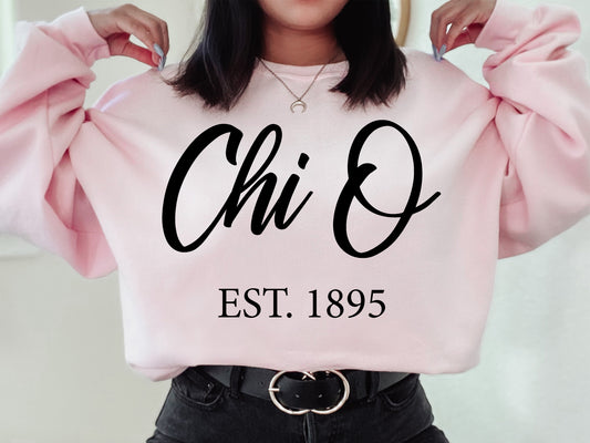 Chi Omega Black Flowy Sorority Sweatshirt _ 86g