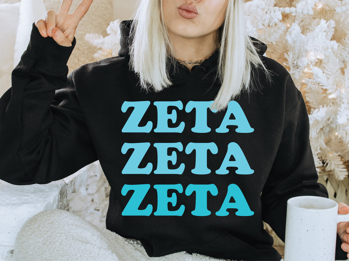 Zeta Tau Alpha Touch of Blue Sorority Hoodie _ 2602g
