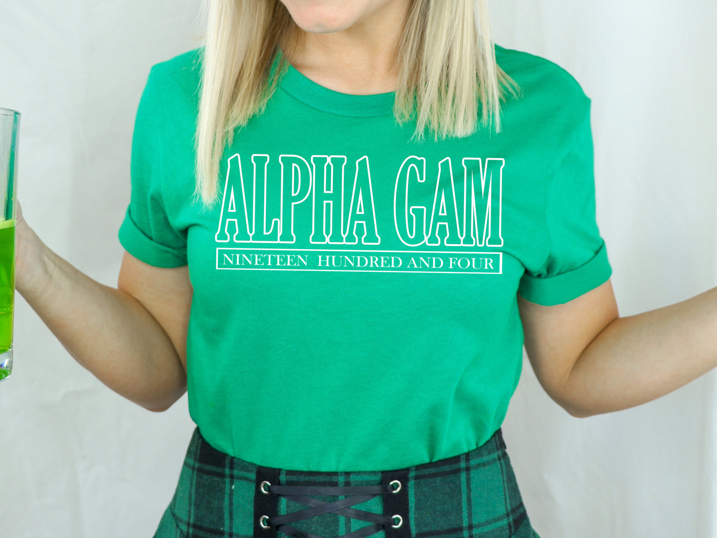 Alpha Gamma Delta Stencil Stacked Sorority T-shirt _ 2137g