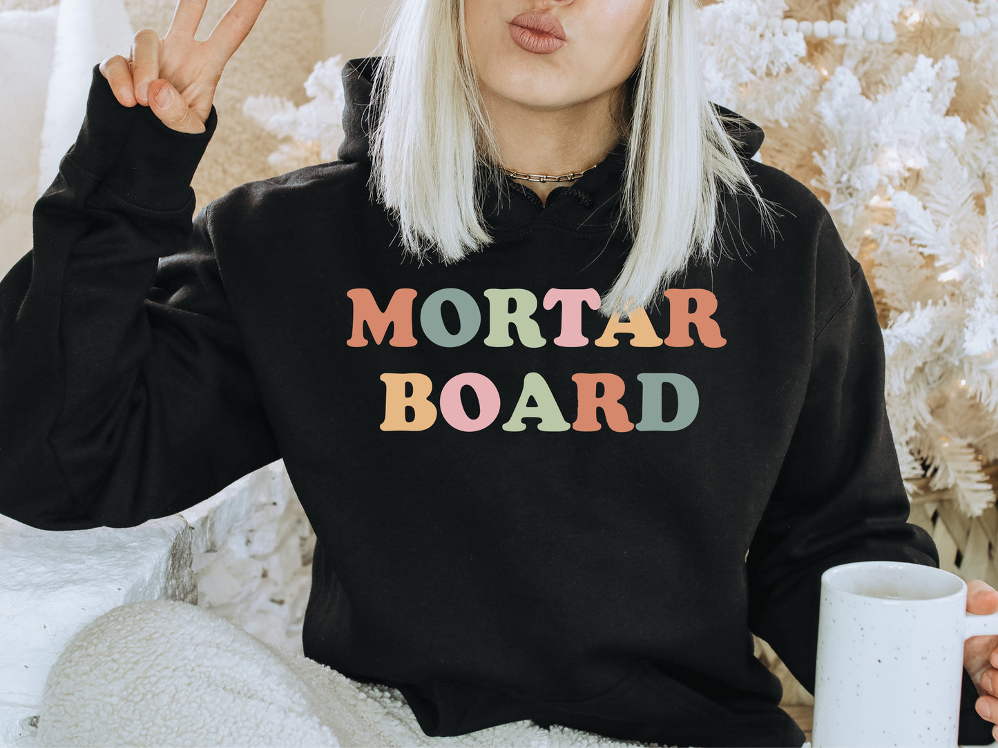 Mortar Board Bright and Colorful Sorority Hoodie _ 3475g