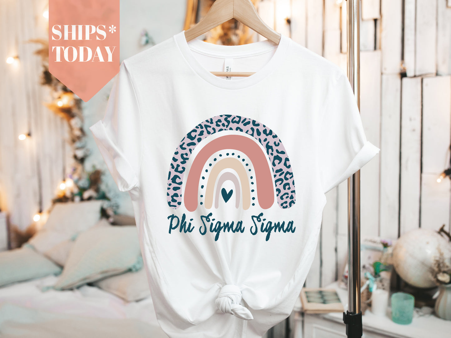 Phi Sigma Sigma Greek Rainbow Sorority T-shirt _ 2752g