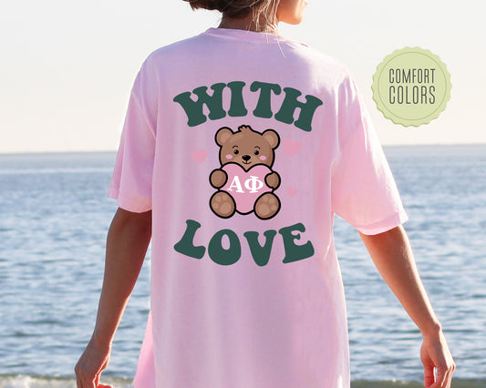Alpha Phi With Love Comfort Colors Sorority T-shirt _ 33211g