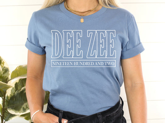 Delta Zeta Stencil Stacked Sorority T-shirt _ 2147g
