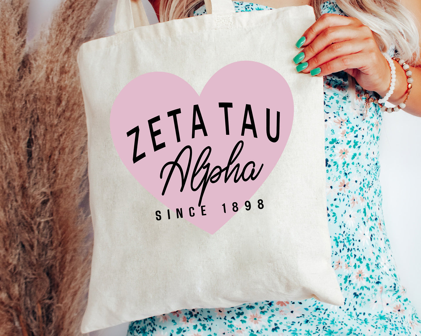 Zeta Tau Alpha Pretty in Pink Sorority Tote Bag _ 34307g