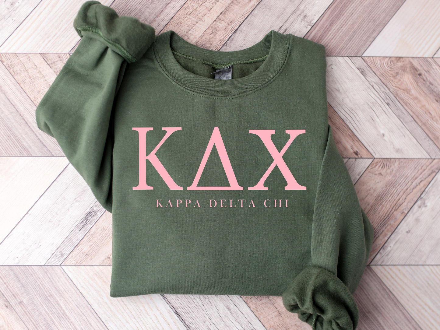 Kappa Delta Chi Pink Letter Sorority Sweatshirt _ 3486g