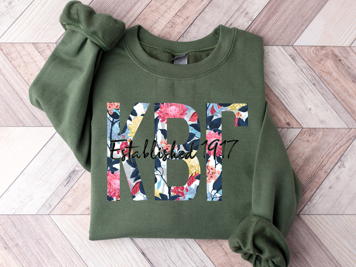 Kappa Beta Gamma Floral Block Sorority Sweatshirt _ 3514g