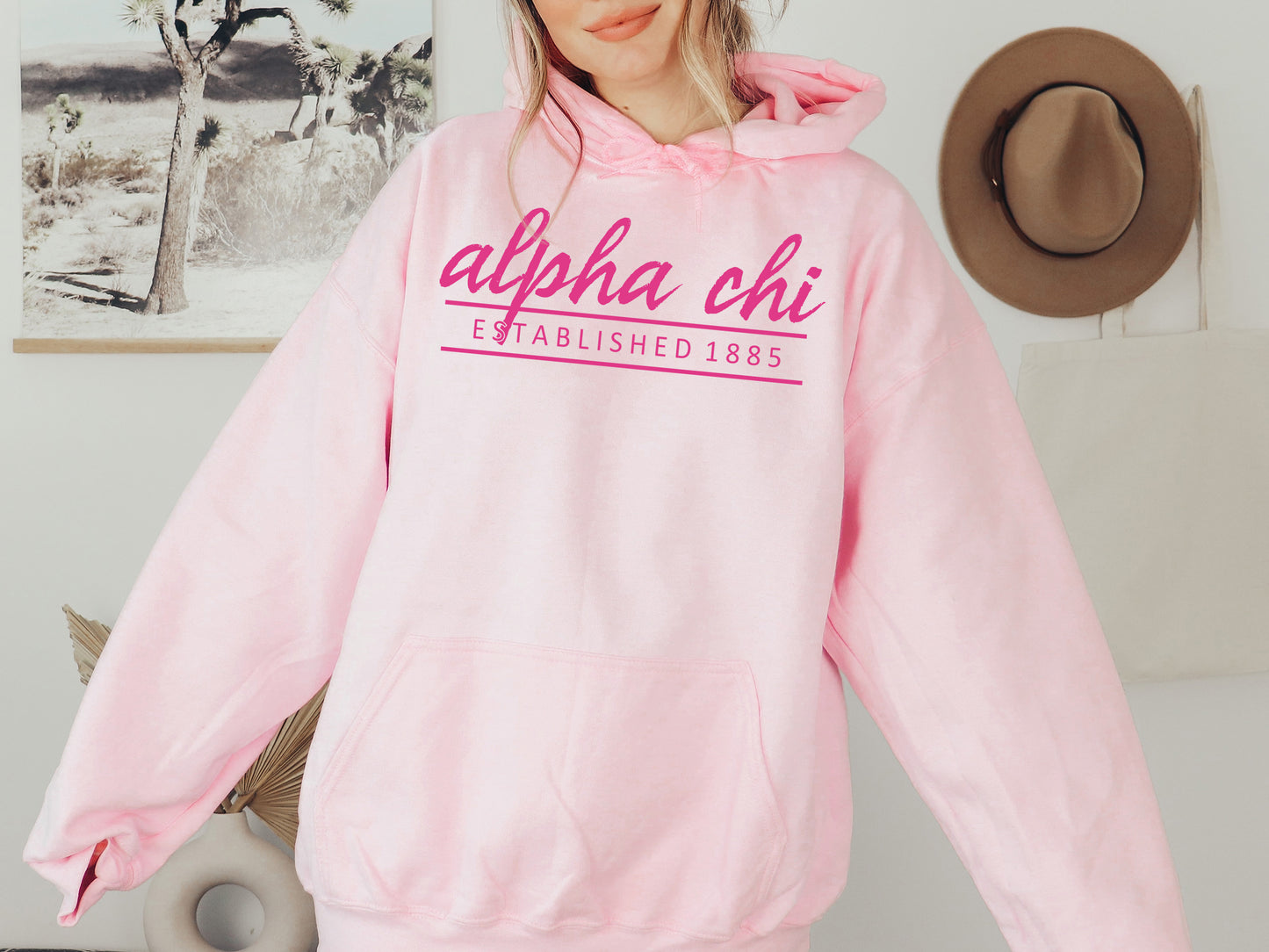 Alpha Chi Omega All Pink Sorority Hoodie _ 752g