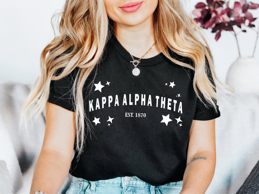 Kappa Alpha Theta Arched Star Sorority T-shirt _ 2279g