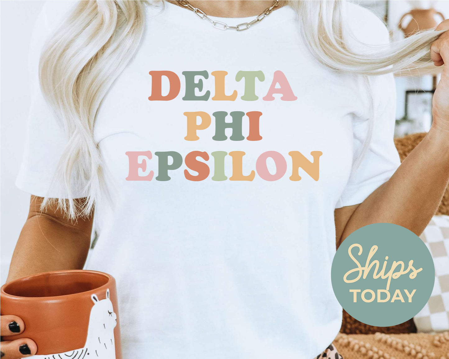 Delta Phi Epsilon Bright and Proud Sorority T-shirt _ 426g