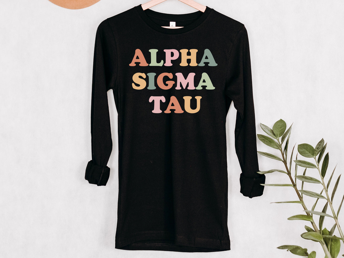 Alpha Sigma Tau Bright and Proud Sorority Long Sleeve T-shirt _ 421g
