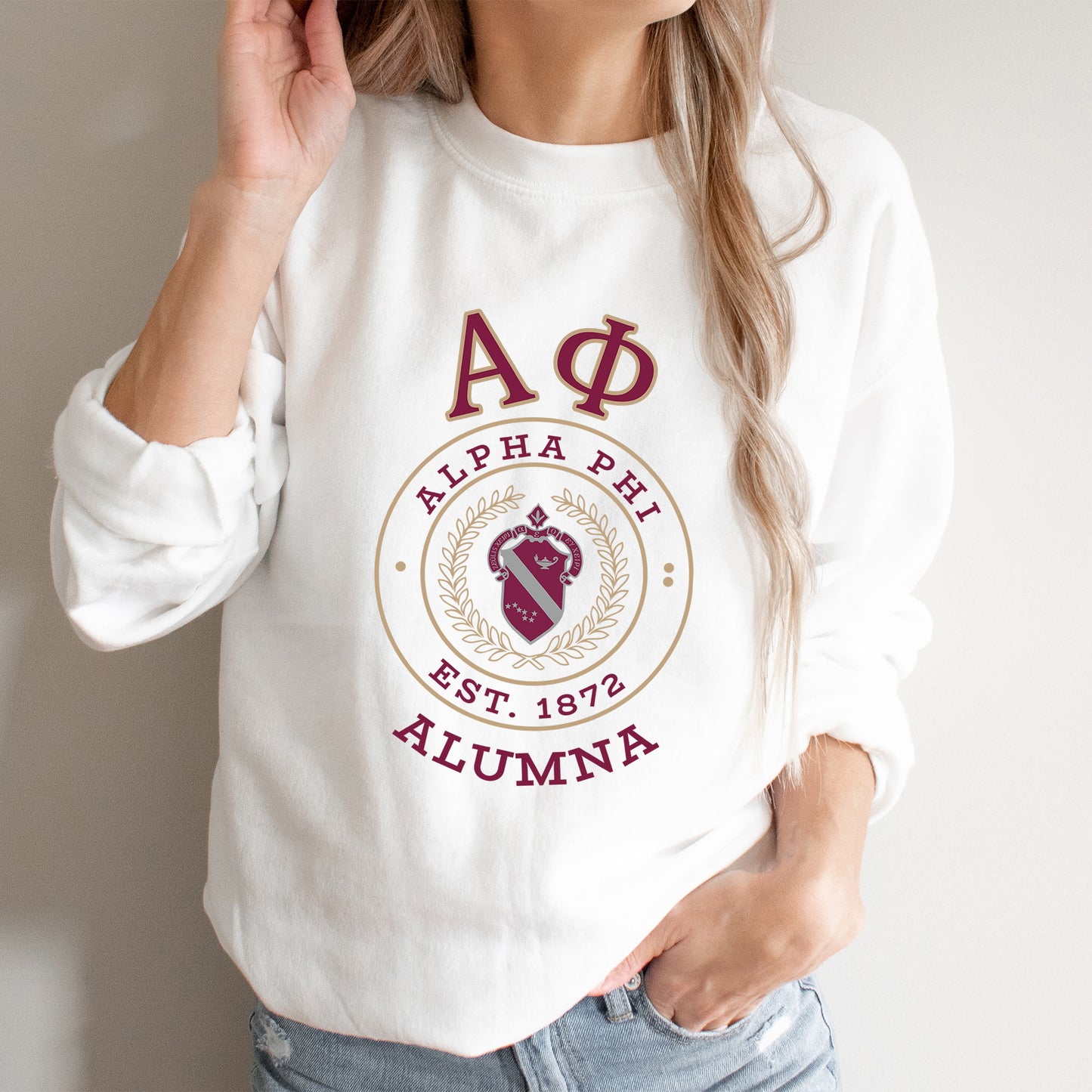 Alpha Phi Alumna Vintage Sorority Sweatshirt _ 31014g