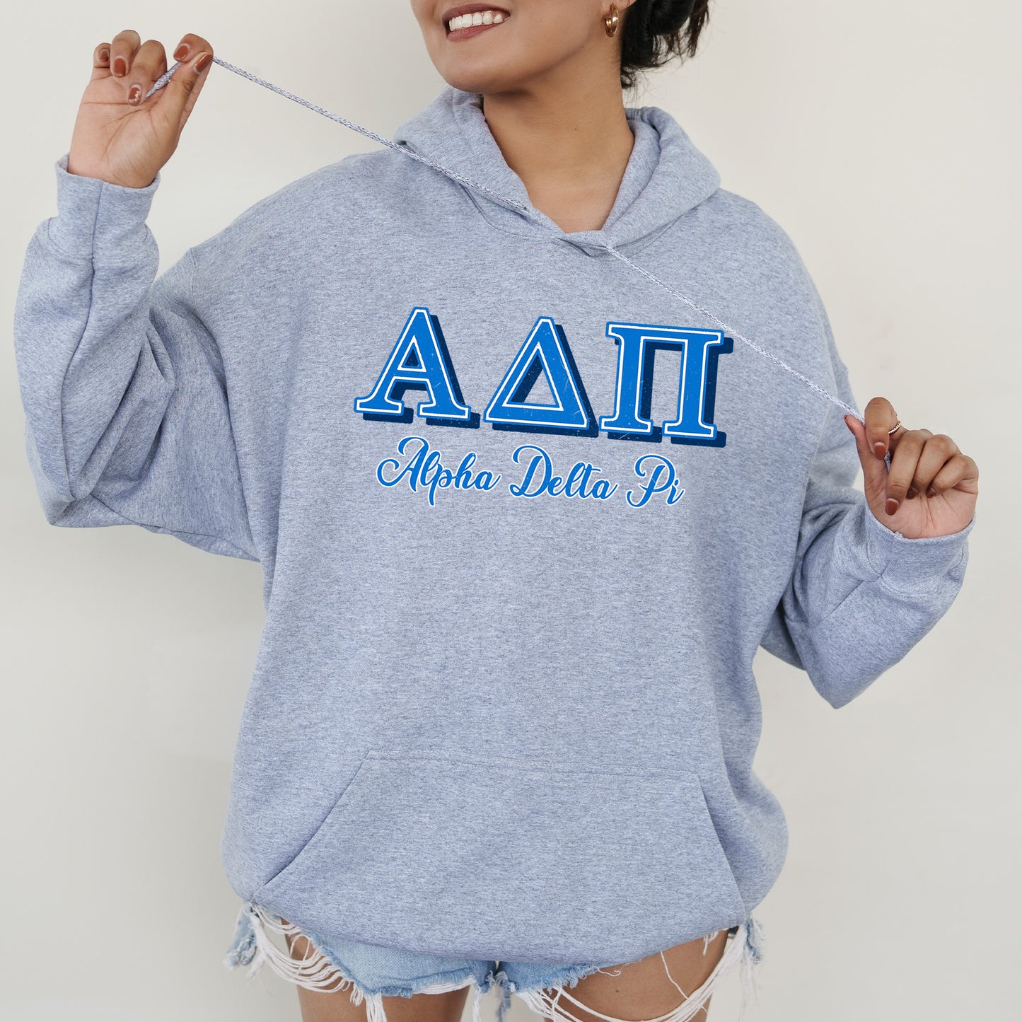 Alpha Delta Pi Greek Colors Sorority Hoodie _ 36070g