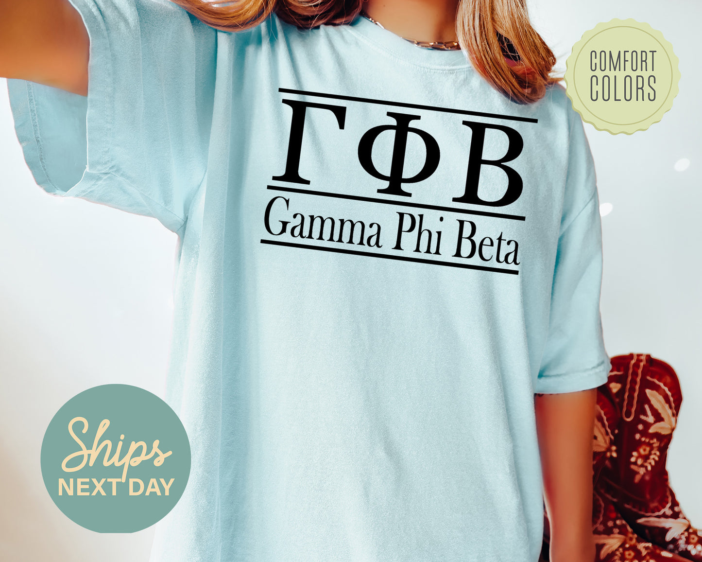 Gamma Phi Beta Bold Statement Comfort Colors Sorority T-shirt _ 298g