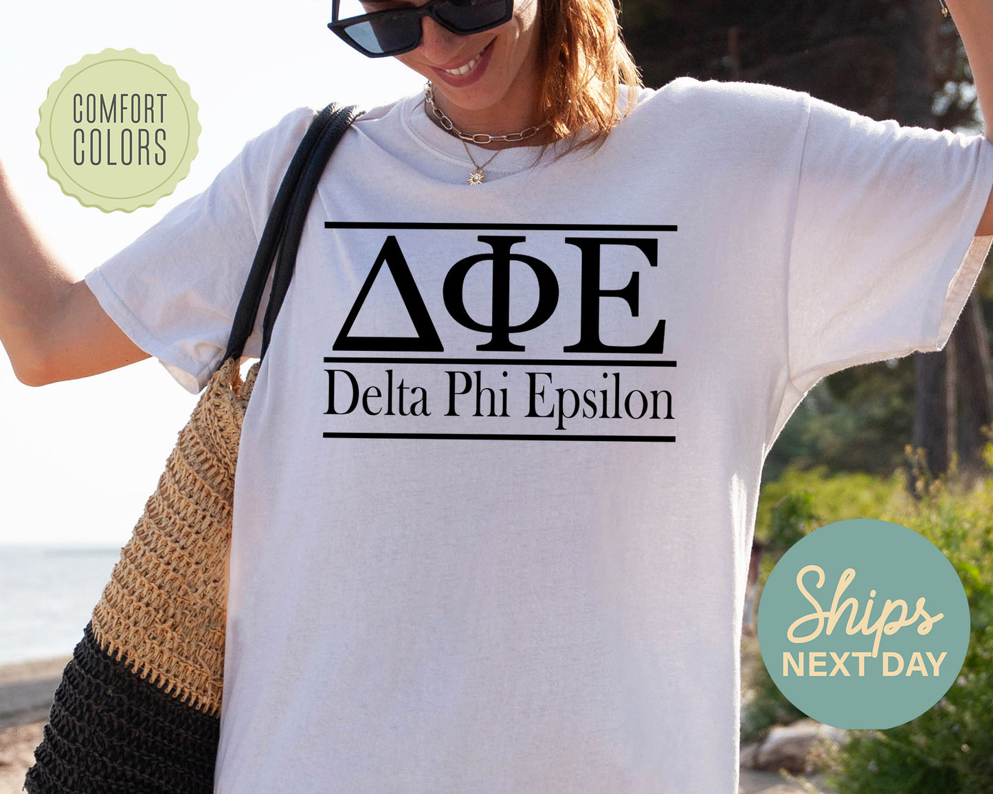 Delta Phi Epsilon Bold Statement Comfort Colors Sorority T-shirt _ 296g