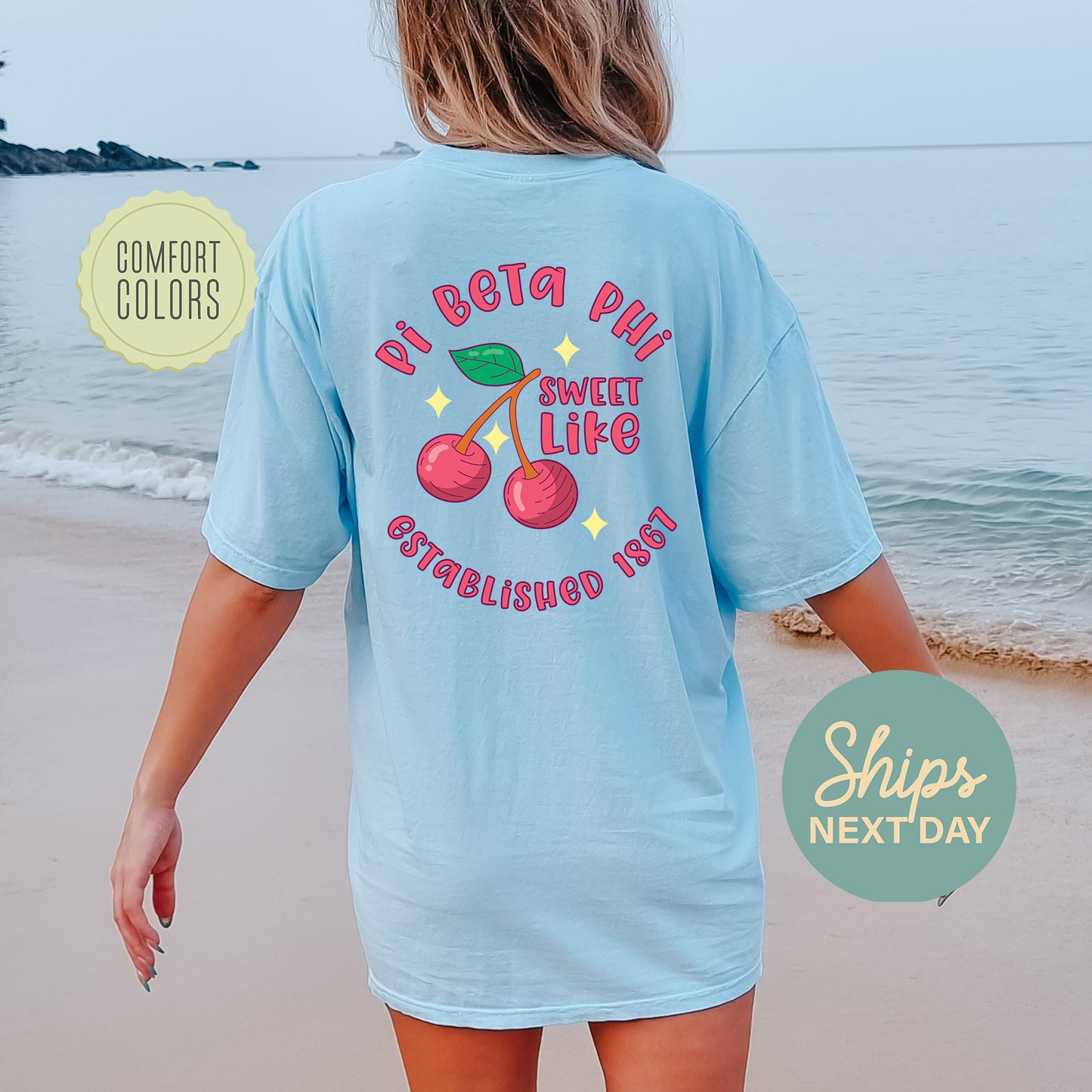 Pi Beta Phi Sweet Like Cherry Comfort Colors Sorority T-shirt _ 32049g