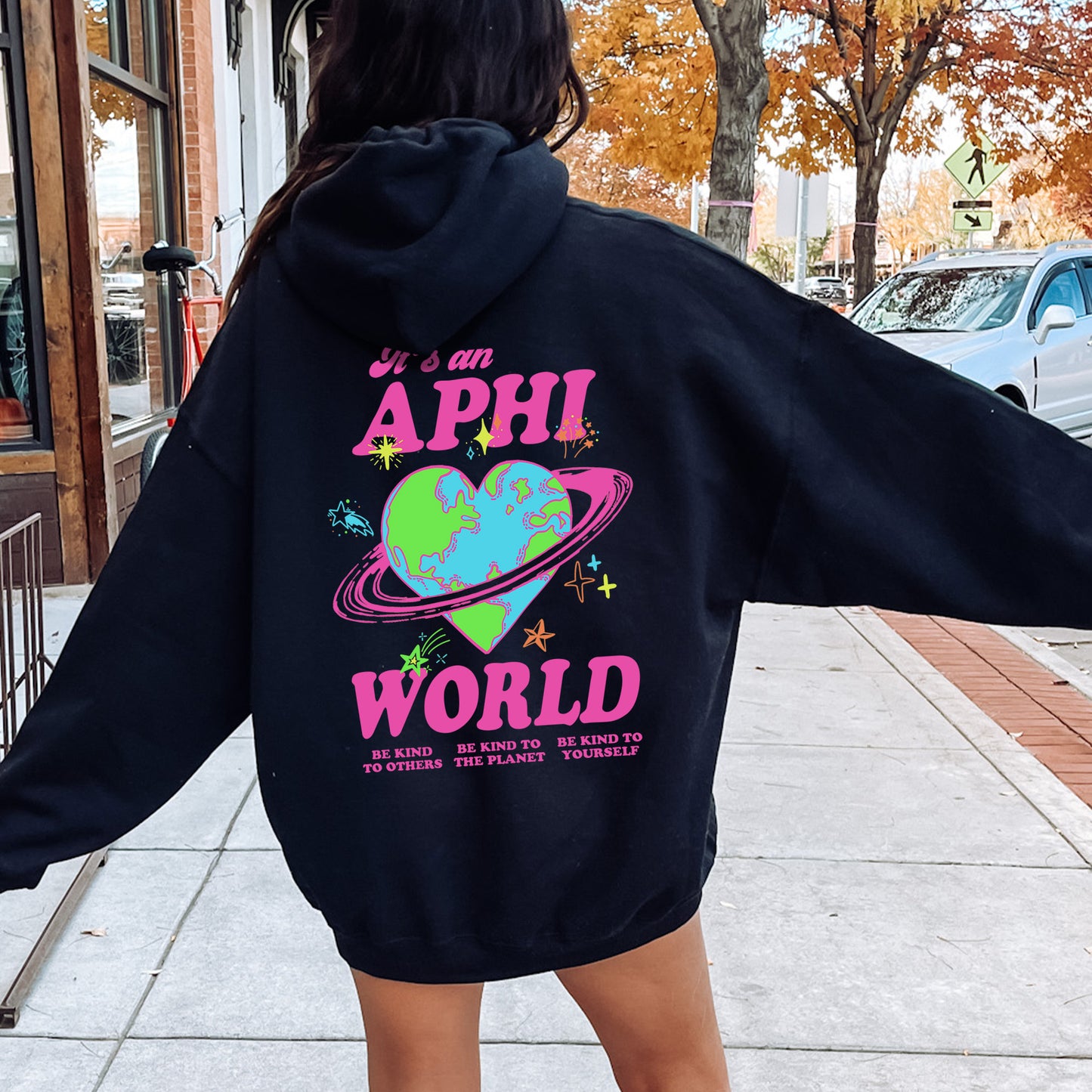 Alpha Phi Pink Planet Sorority Hoodie _ 34235g
