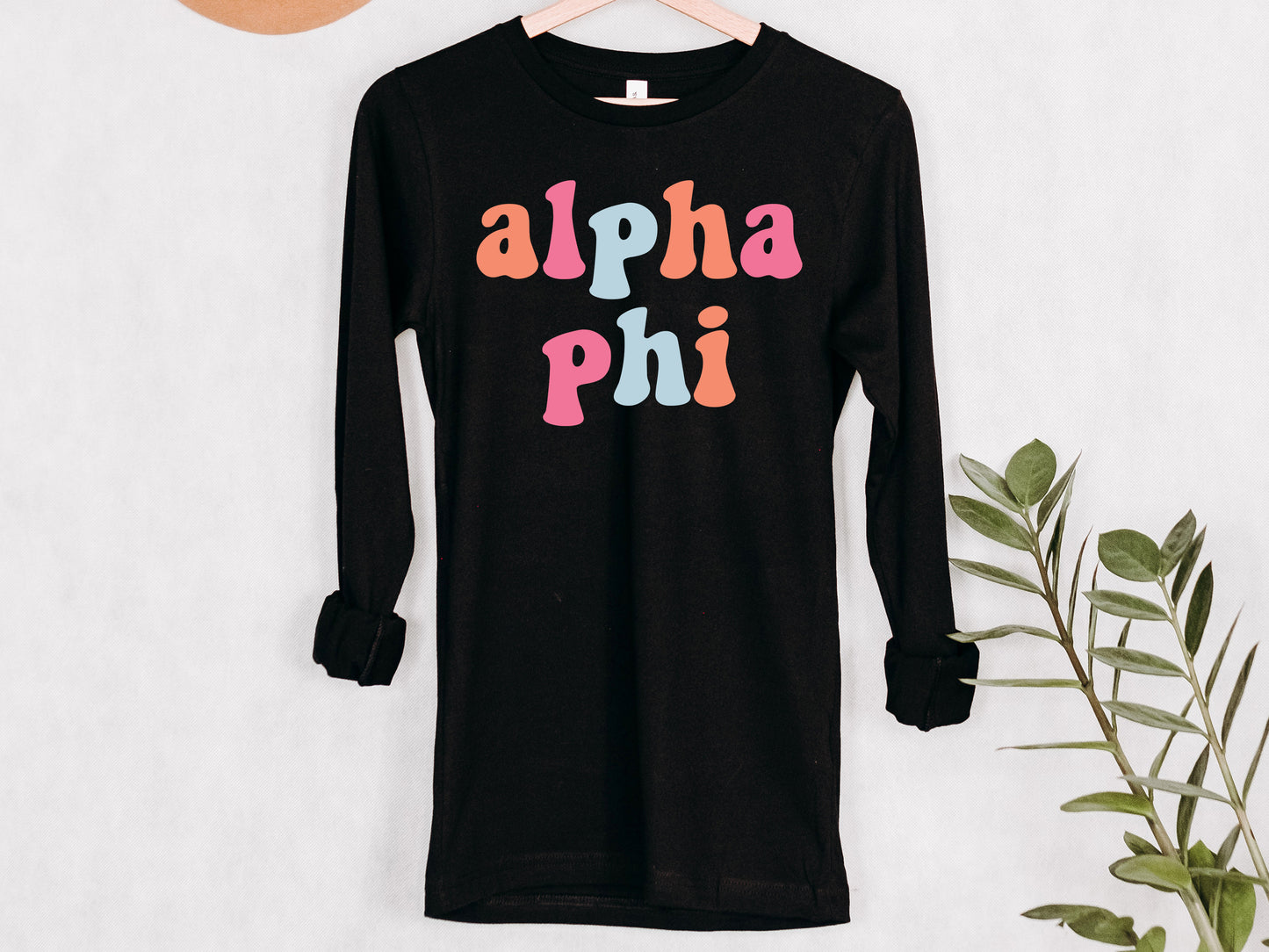 Alpha Phi Vividly Vibrant Sorority Long Sleeve T-shirt _ 3154g
