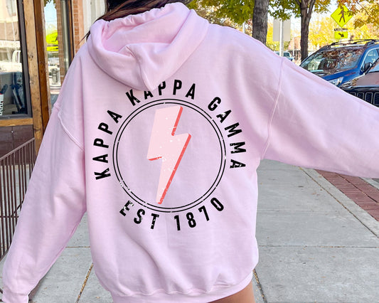 Kappa Kappa Gamma Pinkish Strike Sorority Hoodie _ 33119g