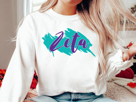 Zeta Tau Alpha Paint Party Sorority Sweatshirt _ 4497g