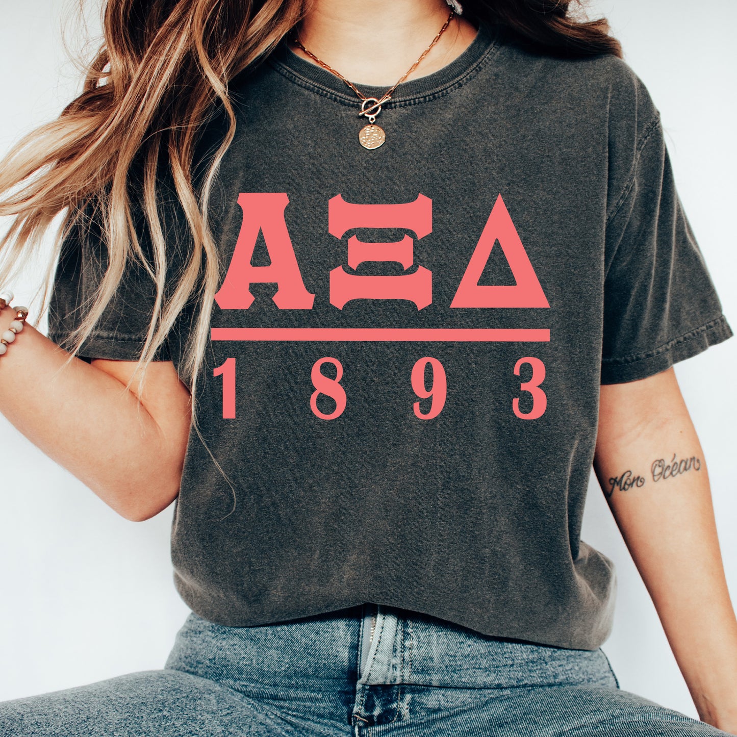 Alpha Xi Delta Monochromatic Sorority T-shirt _ 30851g