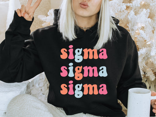 Sigma Sigma Sigma Vividly Vibrant Sorority Hoodie _ 3172g