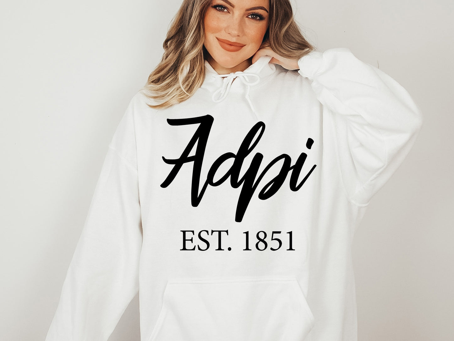 Alpha Delta Pi Black Flowy Sorority Hoodie _ 78g