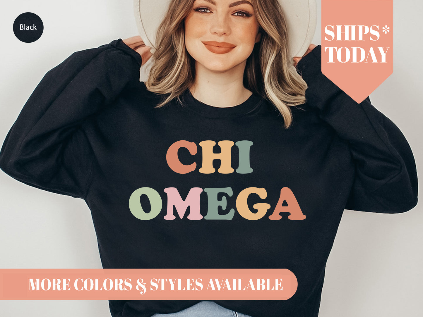 Chi Omega Bright and Proud Sorority Sweatshirt _ 423g