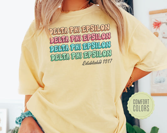 Delta Phi Epsilon Lucy Comfort Colors Sorority T-shirt _ 270g