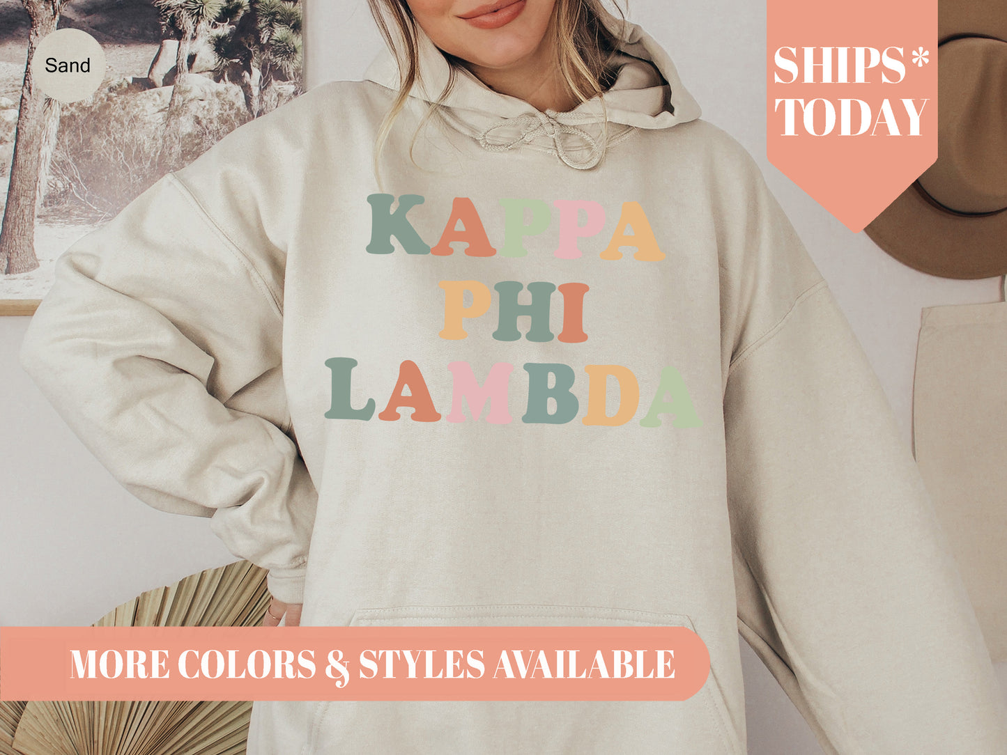 Kappa Phi Lambda Bright and Colorful Sorority Hoodie _ 3474g