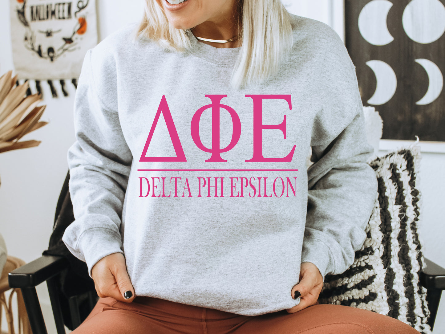 Delta Phi Epsilon Loud Letters Sorority Sweatshirt _ 478g