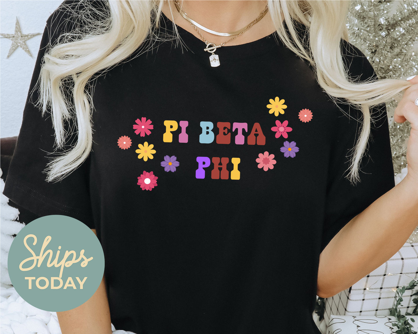 Pi Beta Phi Splash of Color Sorority T-shirt_ 3195g