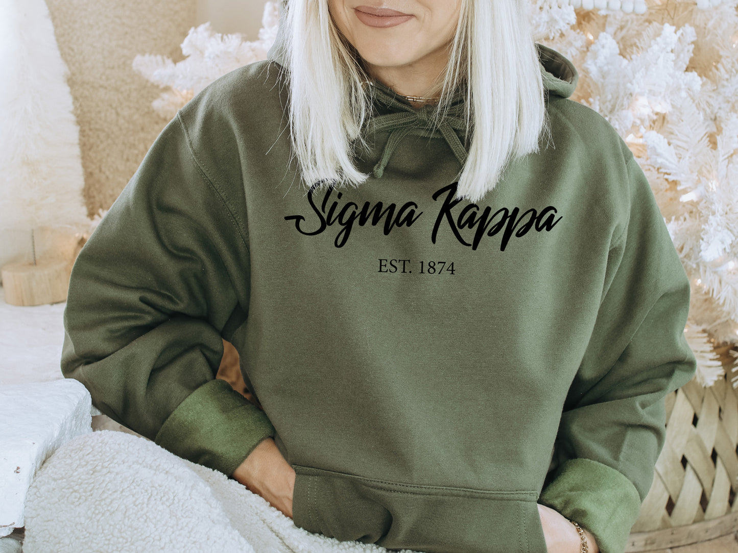 Sigma Kappa Black Flowy Sorority Hoodie _ 99g