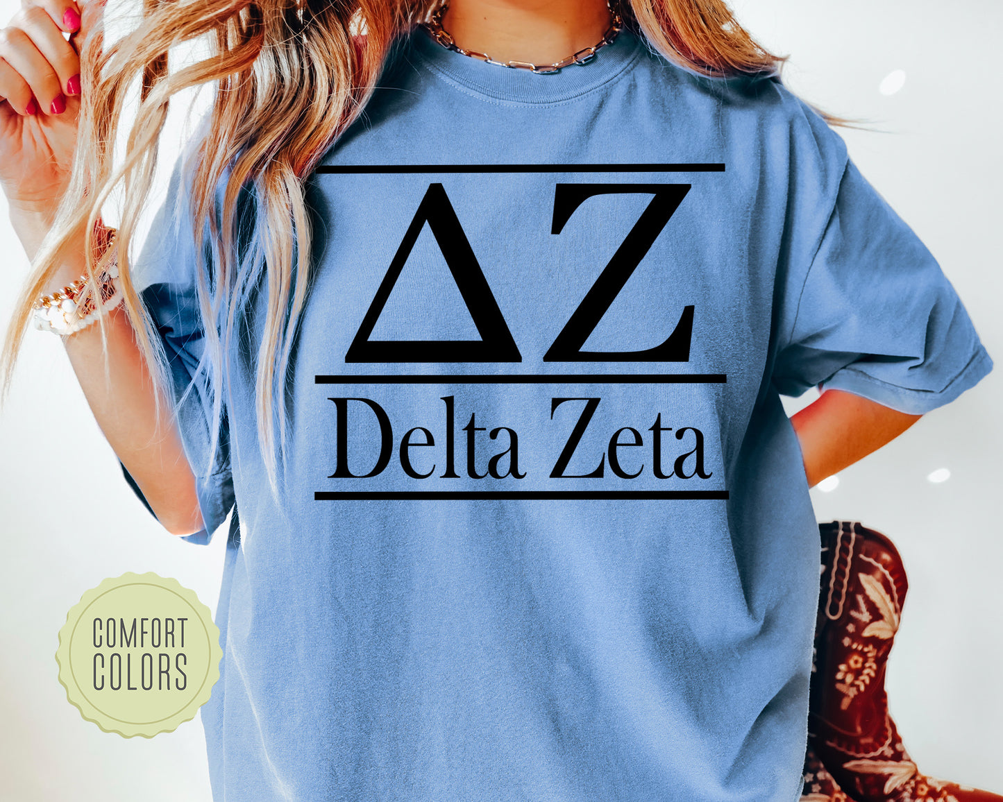 Delta Zeta Bold Statement Comfort Colors Sorority T-shirt _ 297g