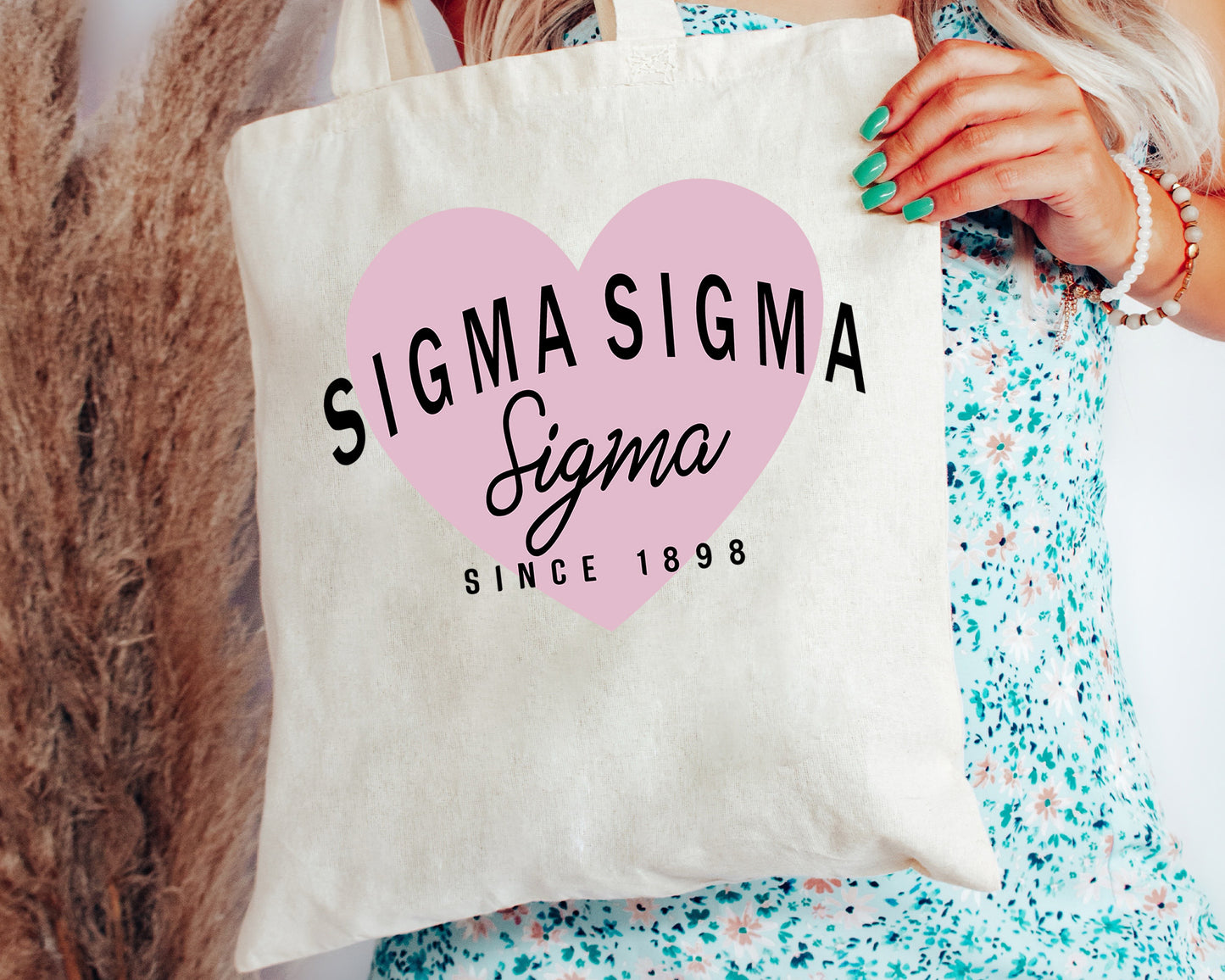 Sigma Sigma Sigma Pretty in Pink Sorority Tote Bag _ 34305g