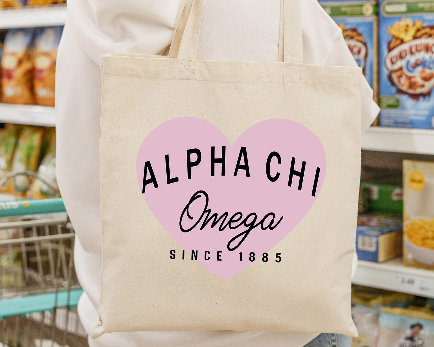 Alpha Chi Omega Pretty in Pink Sorority Tote Bag _ 34282g